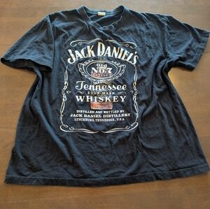 Jack Daniels Black Graphic Logo Tee for Men